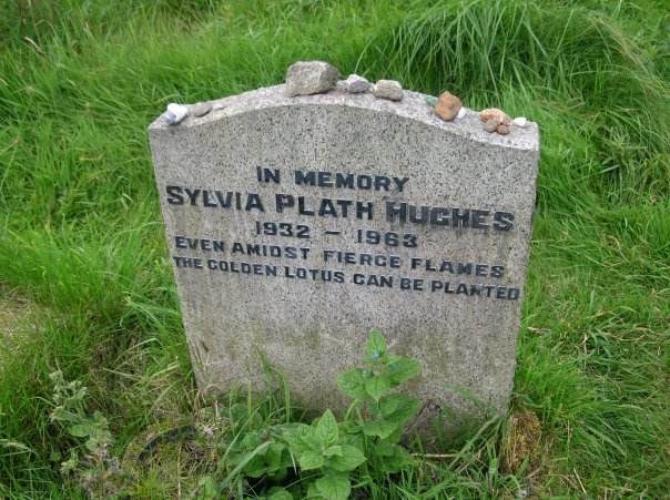 Sylvia Plath's Grave, Heptonstall Graveyard. Photo by Pat Papertown